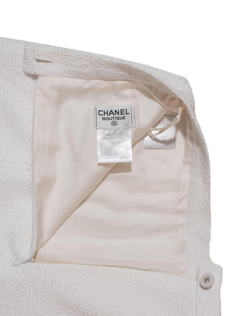 CHANEL Tweed Mini Skirt White-designer resale