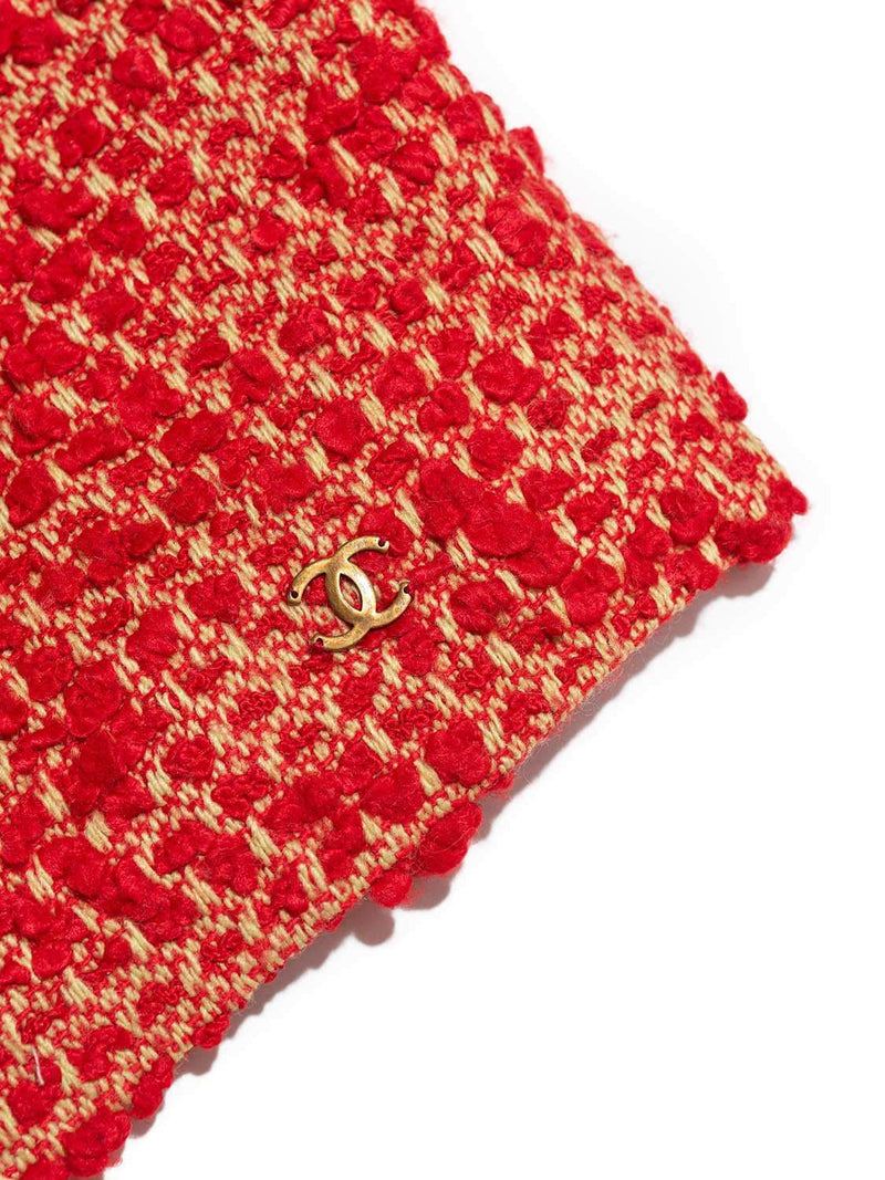 CHANEL Tweed Vest Red Gold-designer resale