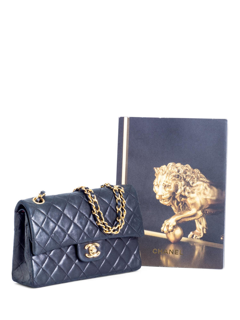 Chanel Chanel Black Quilted Leather 2.55 9 Shoulder Bag Gold Chain