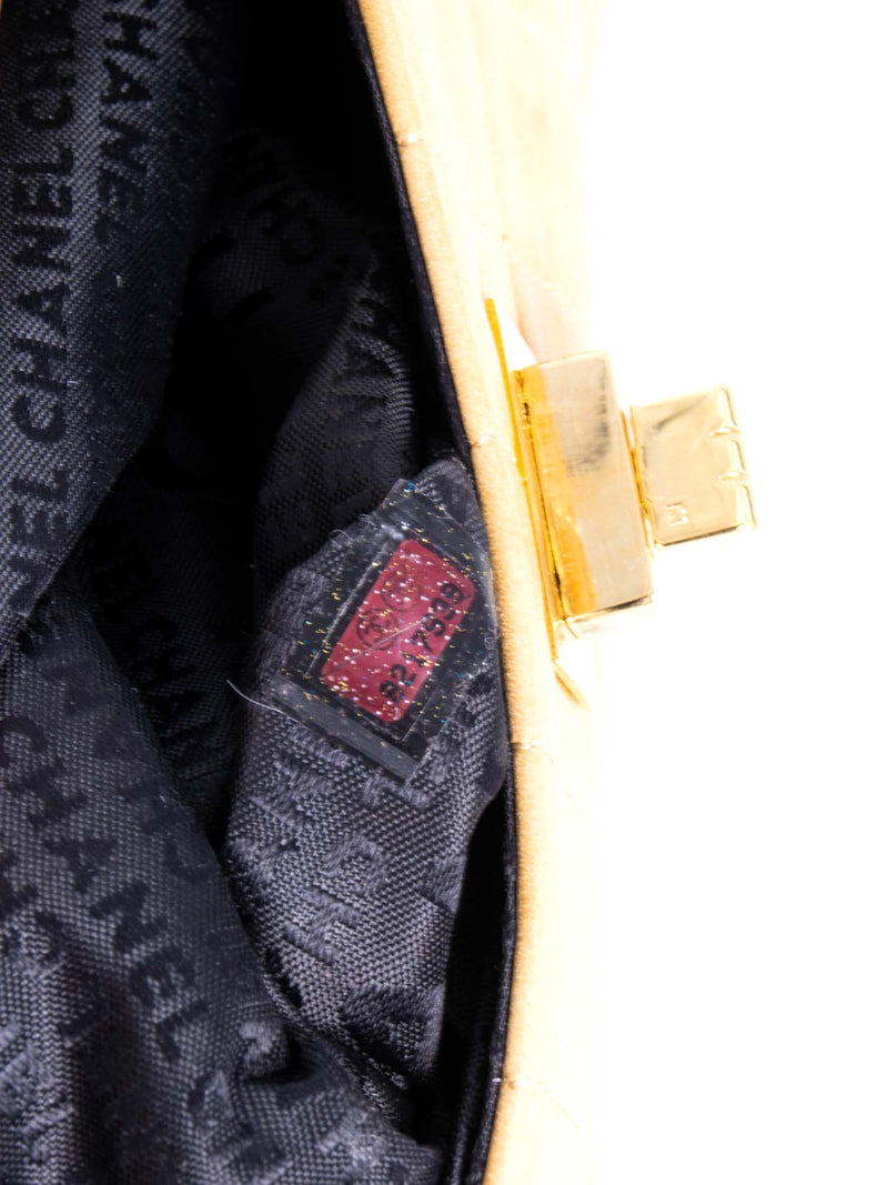 CHANEL Vintage CC Logo Quilted Leather Flap Bag Black Beige-designer resale