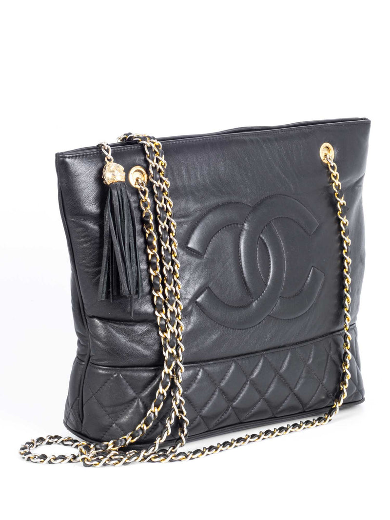 Chanel Mini Flap Bag With Pearl And Woven Chain CC Logo Black
