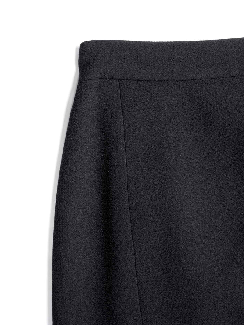 CHANEL Vintage Haute Couture Tweed Skirt Black-designer resale
