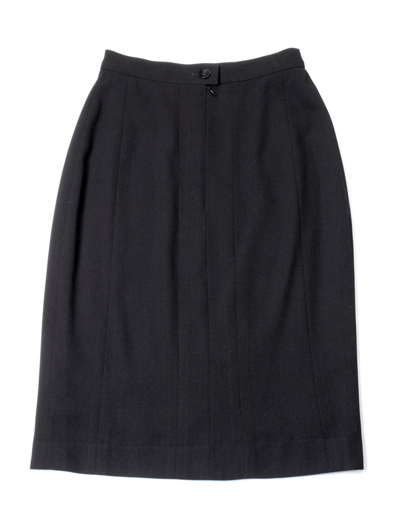 Chanel Vintage Haute Couture Tweed Skirt Black