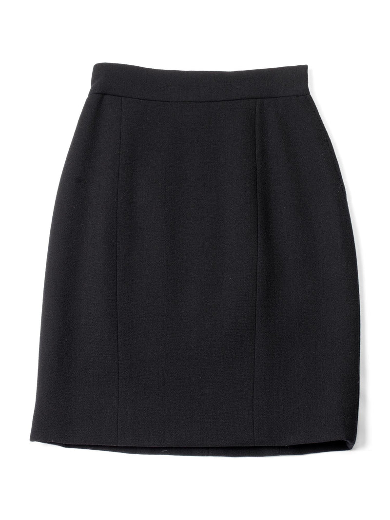 CHANEL Vintage Haute Couture Tweed Skirt Black