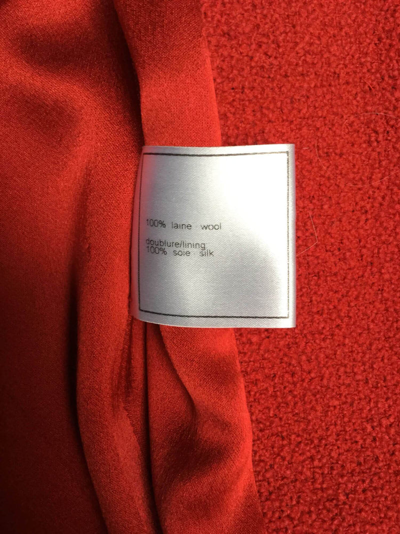 CHANEL Wool Tweed Duffle Coat with Hood Red-designer resale
