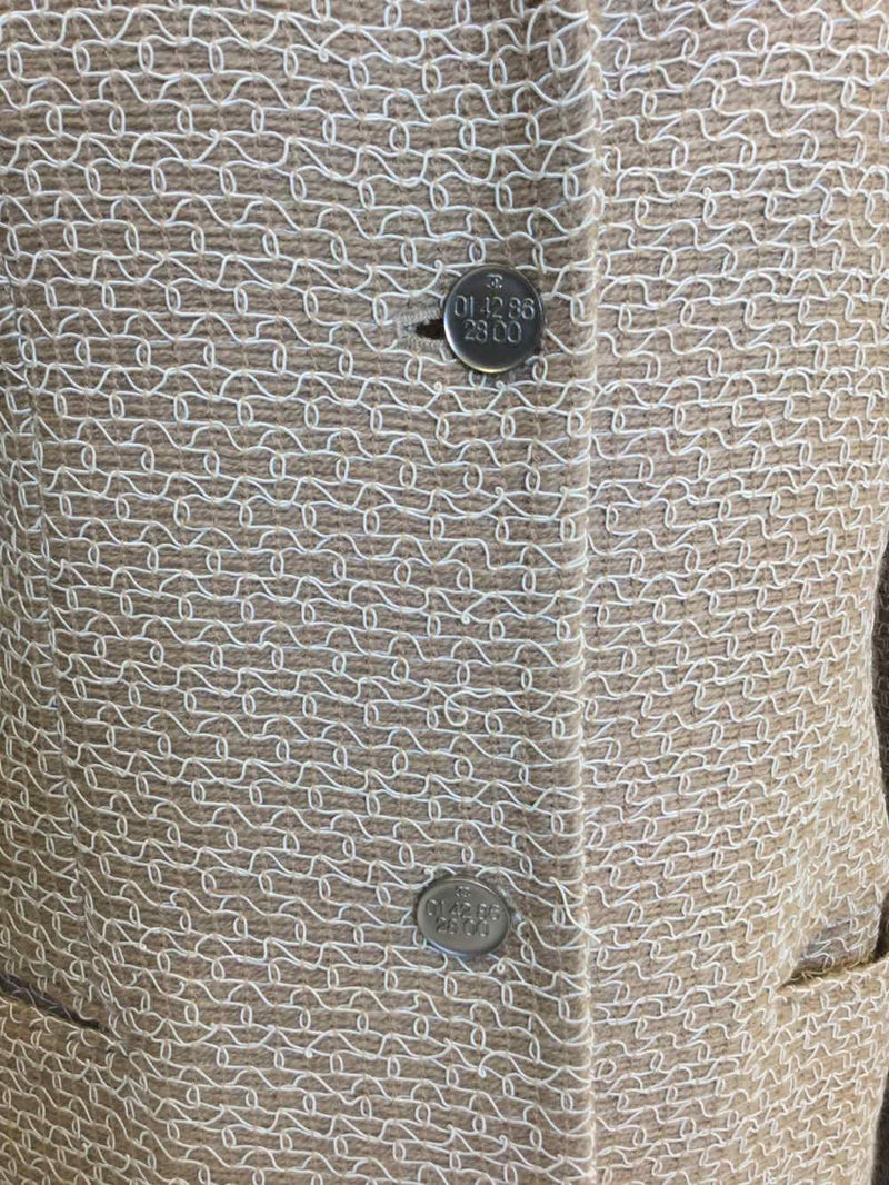 CHANEL Wool Tweed Jacket Beige-designer resale