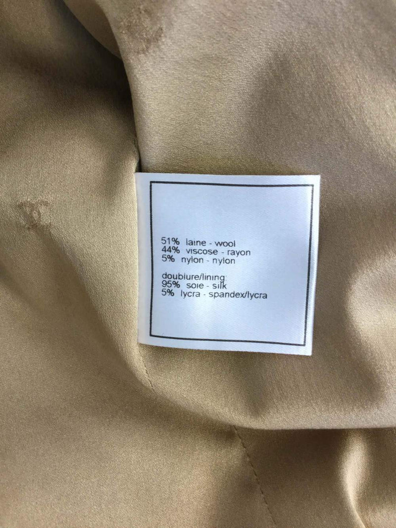 CHANEL Wool Tweed Jacket Beige-designer resale