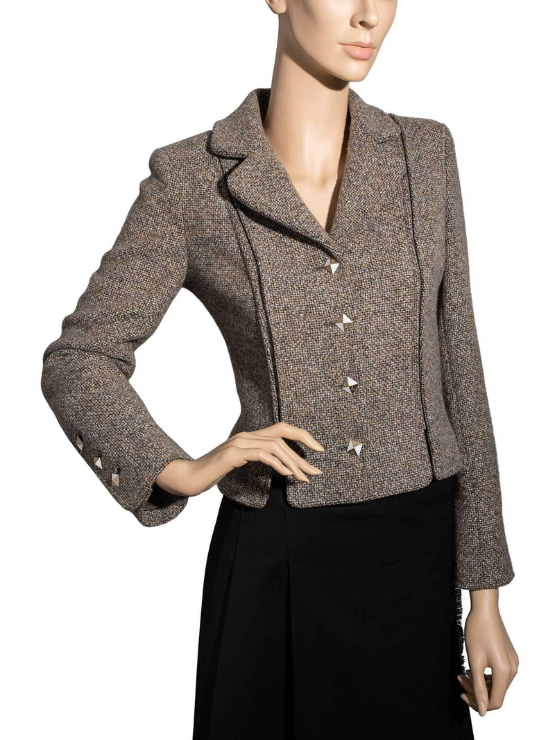 CHANEL Wool Tweed Jacket Beige