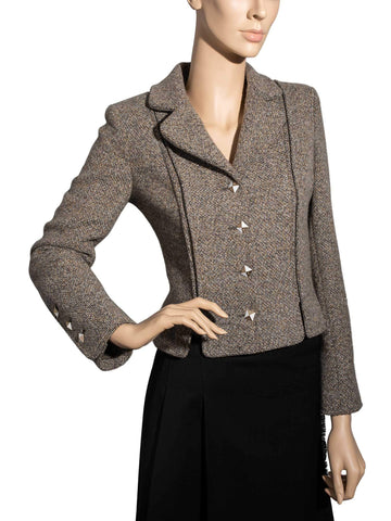 CHANEL Wool Tweed Jacket Beige-designer resale