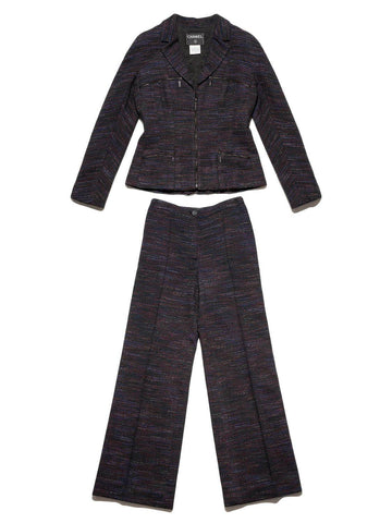 CHANEL Wool Tweed Pant Suit Set Multicolor-designer resale