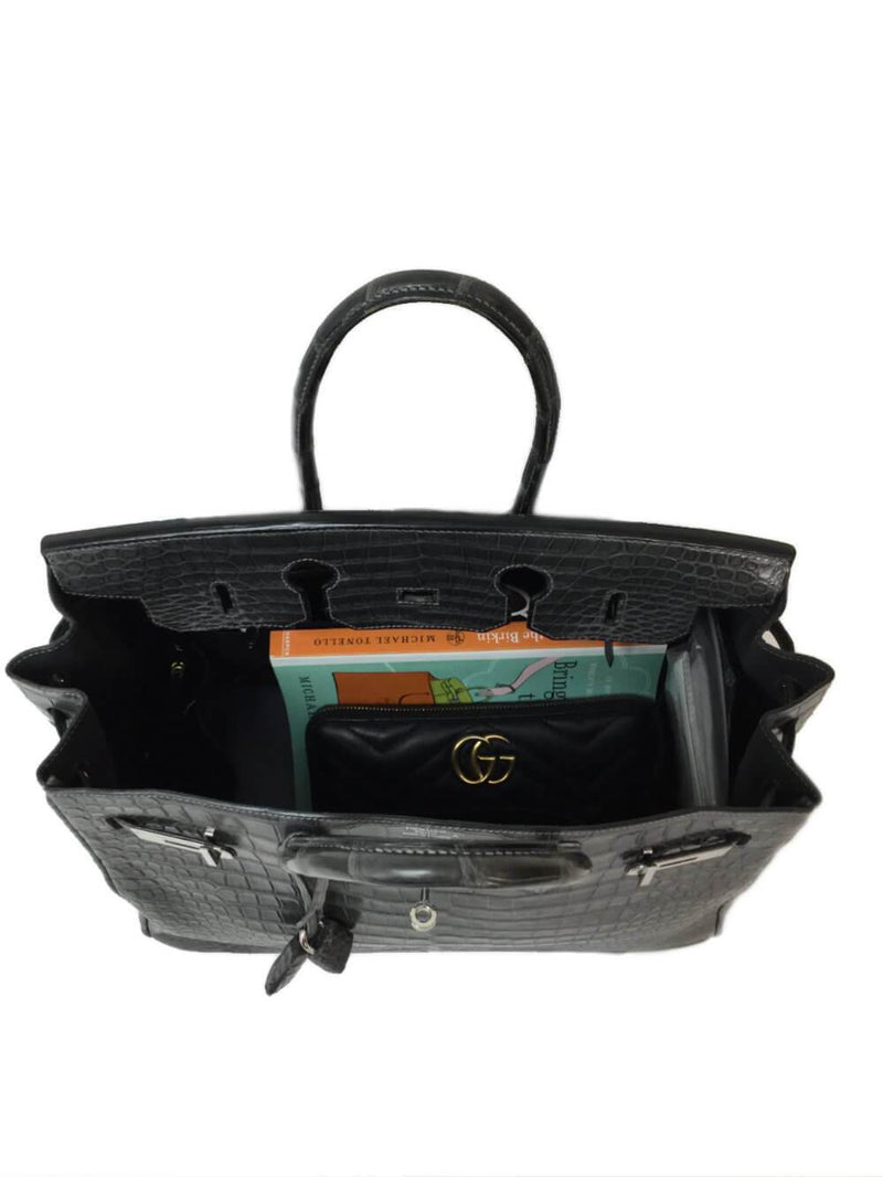 Hermes Birkin 35 Bag Black Crocodile SHW