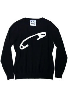CODO Cashmere Pin Sweater Black White-designer resale