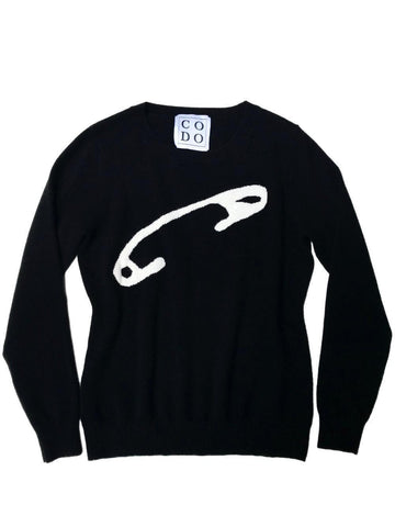 CODO Cashmere Pin Sweater Black White-designer resale