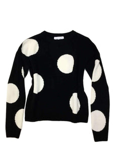 CODO Cashmere Polka Dot Sweater Black White-designer resale
