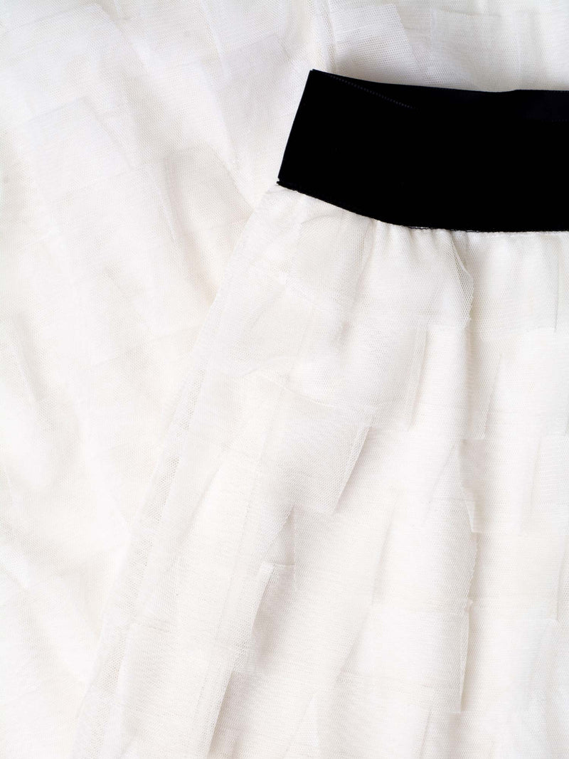 CODO Chiffon Raffled Maxi Skirt Ivory-designer resale