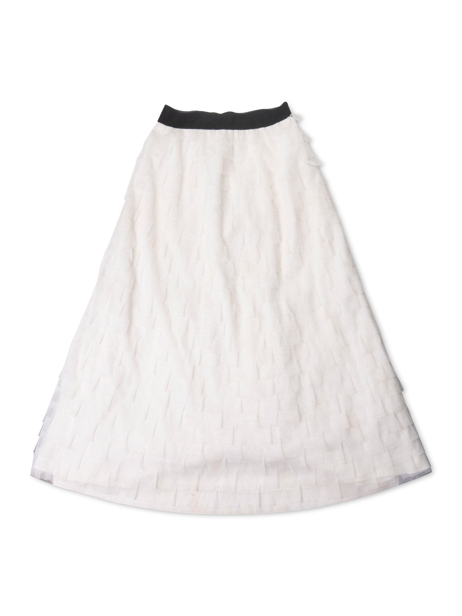 CODO Chiffon Raffled Maxi Skirt Ivory-designer resale