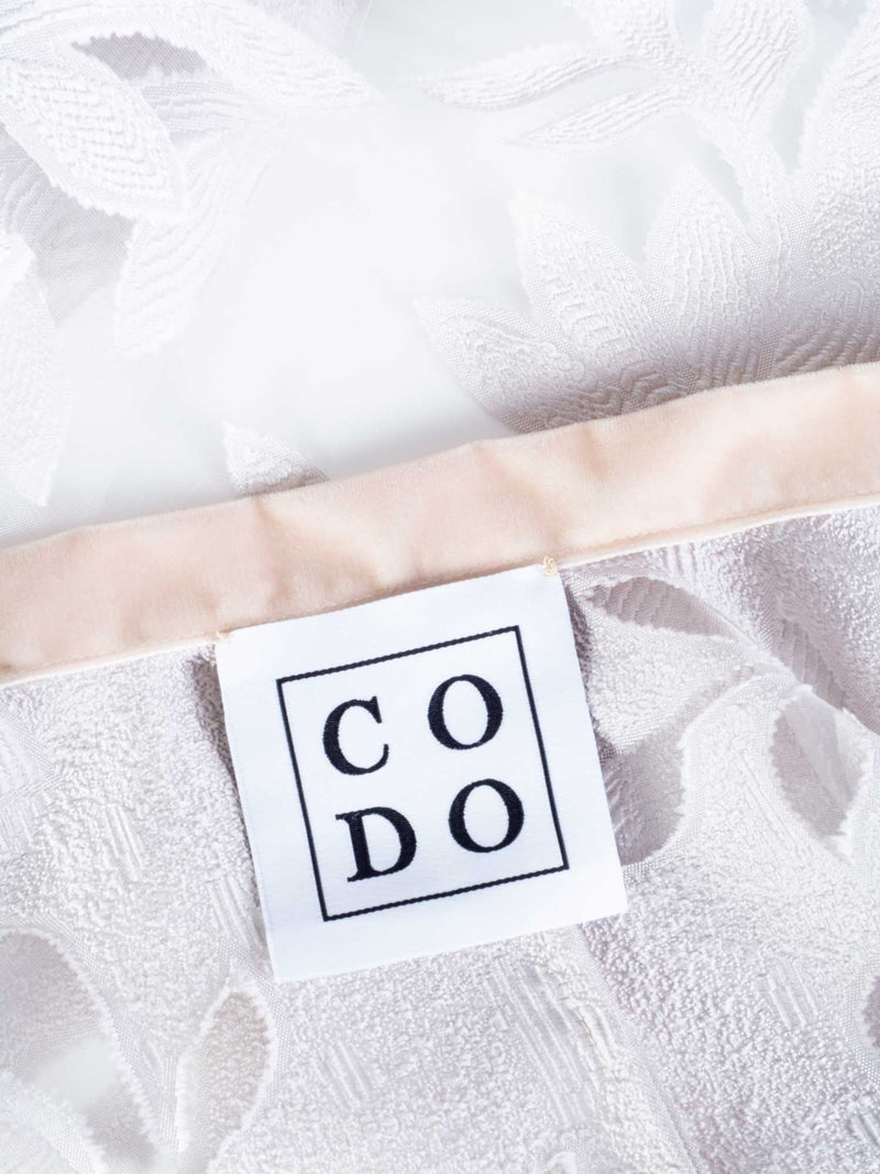 CODO Chiffon Velvet Embroider Cape Ivory Taupe-designer resale