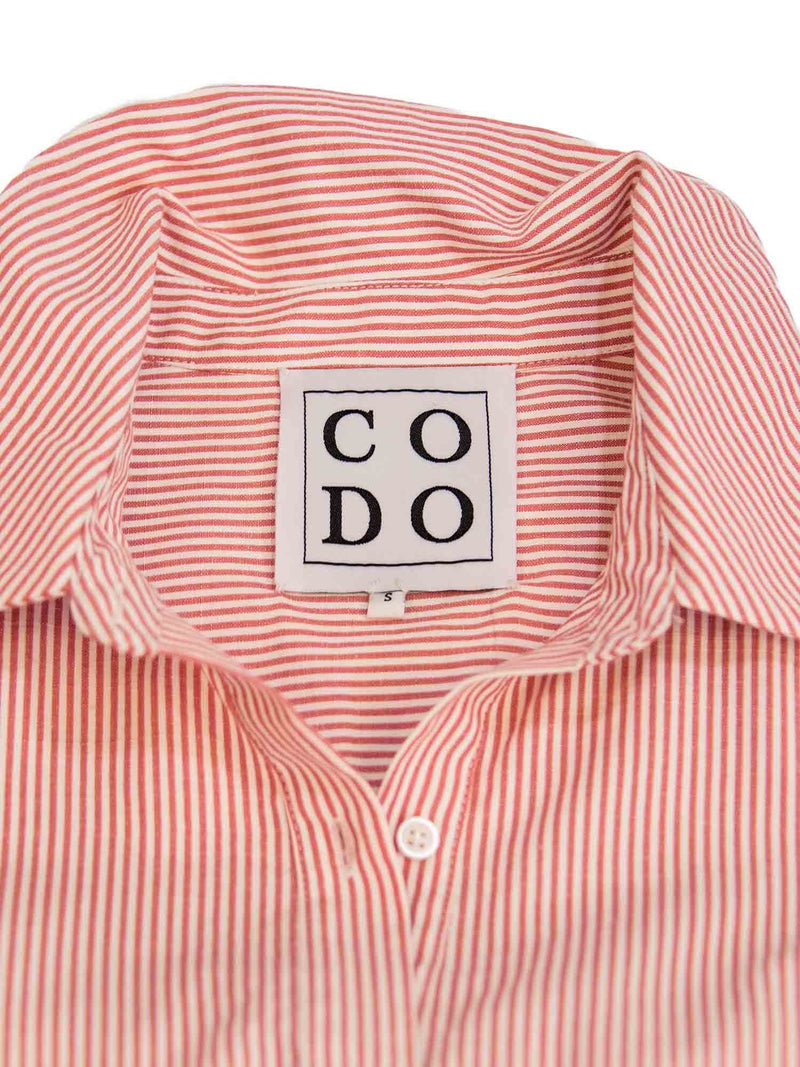 CODO Cotton Bow Tie Midi Heart Dress Pink-designer resale
