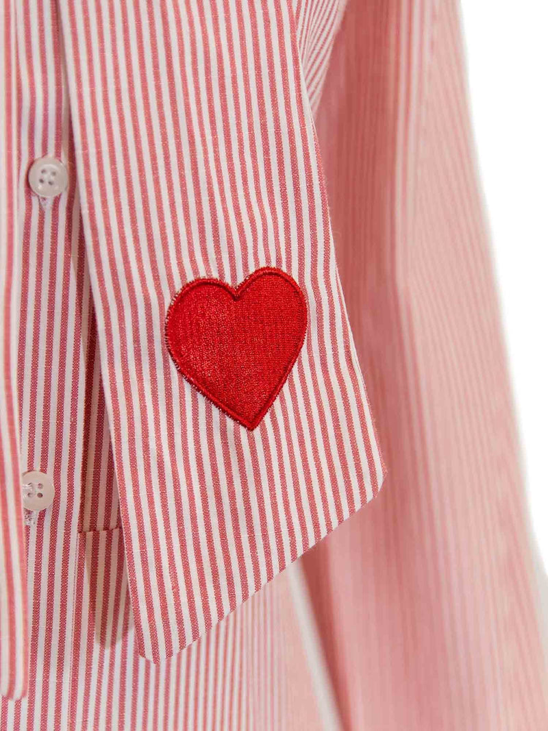 CODO Cotton Bow Tie Midi Heart Dress Pink-designer resale