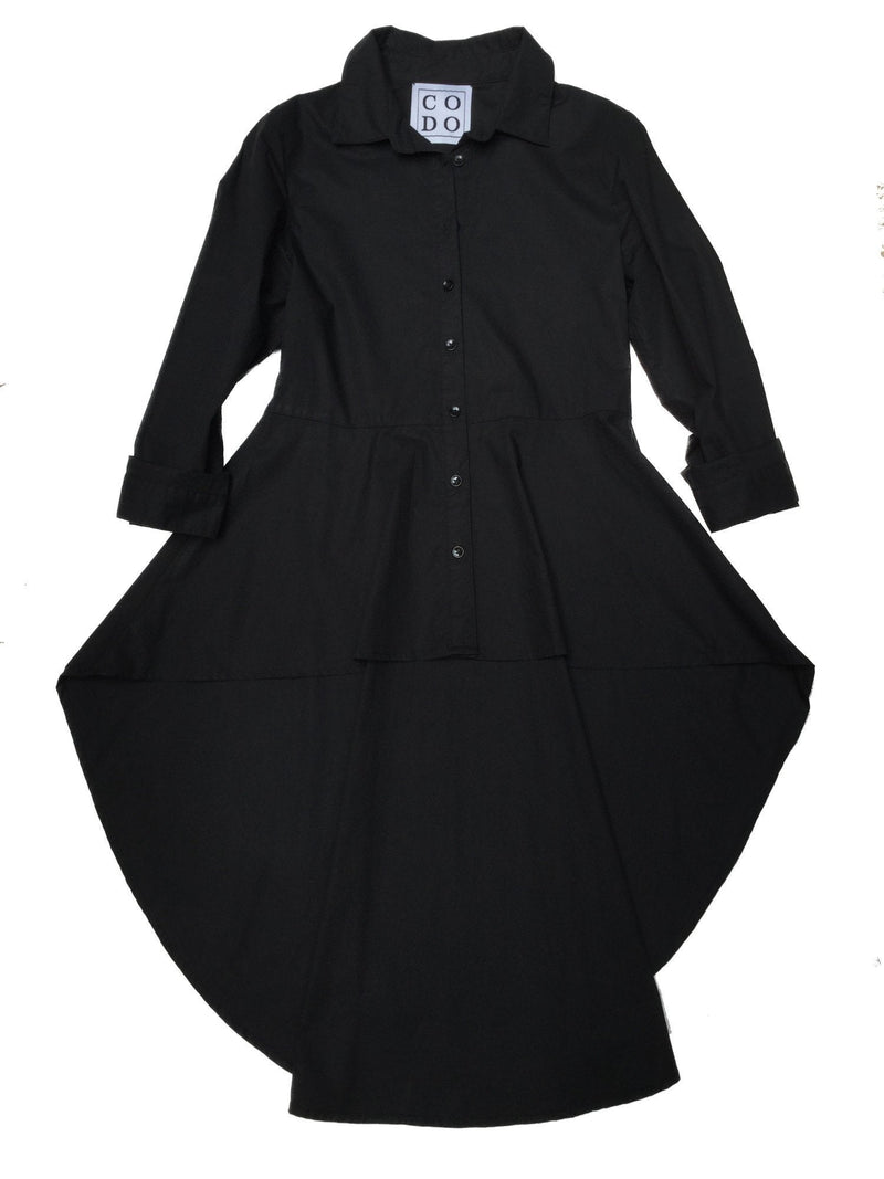 CODO Cotton High Low Shirt Black-designer resale