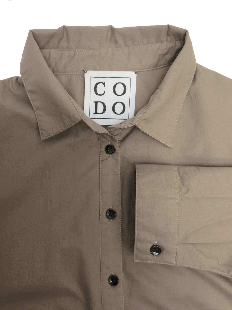 CODO Cotton High Low Shirt Taupe-designer resale