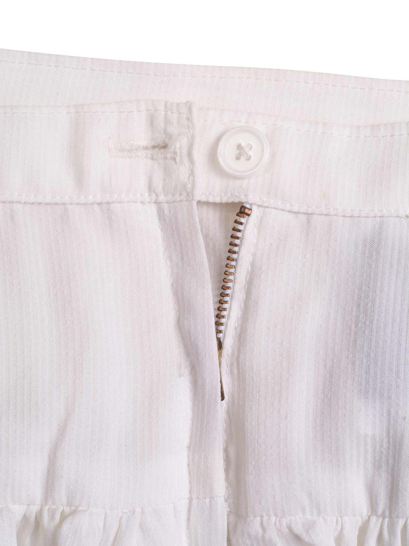 CODO Cotton Ruffle Midi Skirt White-designer resale