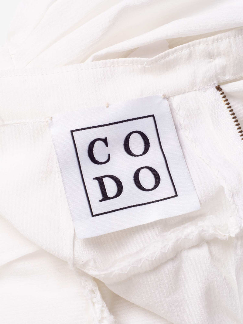 CODO Cotton Ruffle Midi Skirt White-designer resale