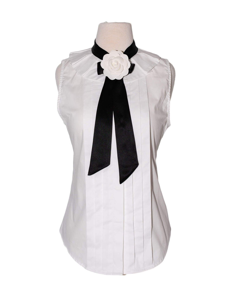 CODO Cotton Shirt With Silk Bow White-designer resale