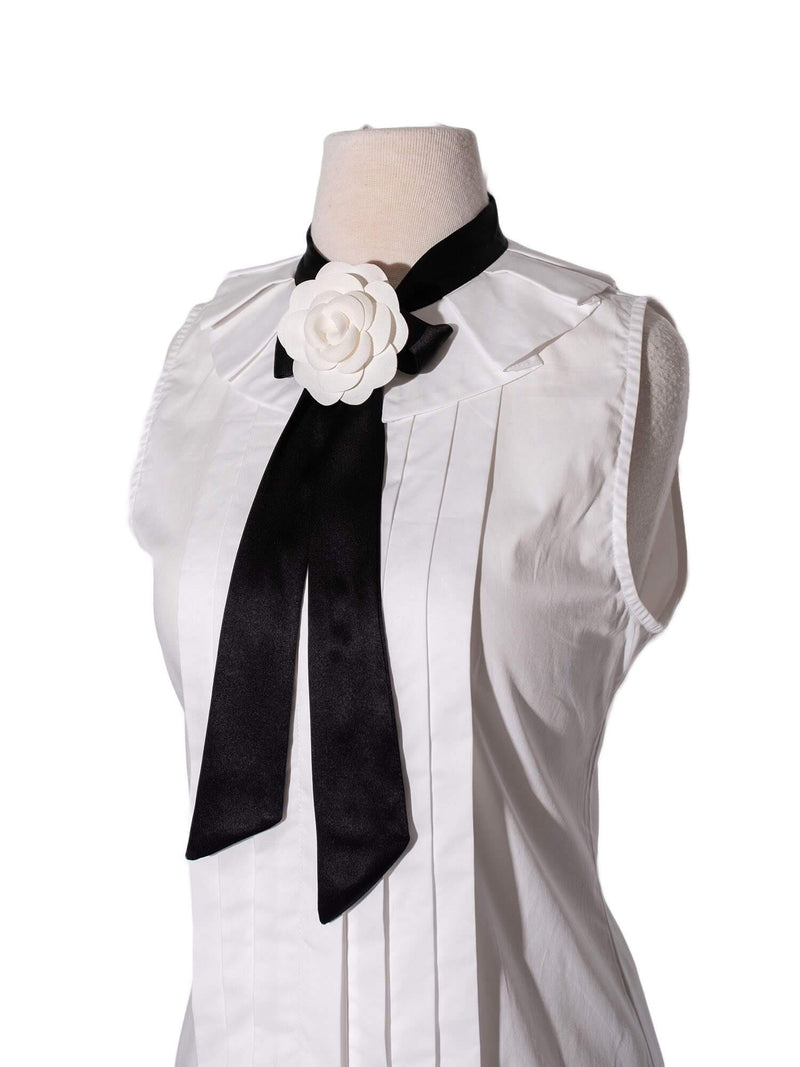 CODO Cotton Shirt With Silk Bow White-designer resale