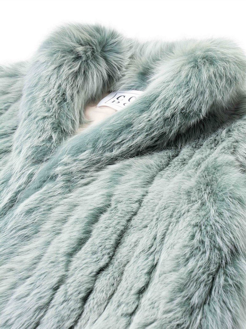 CODO Genuine Finished Fox Vest Green-designer resale