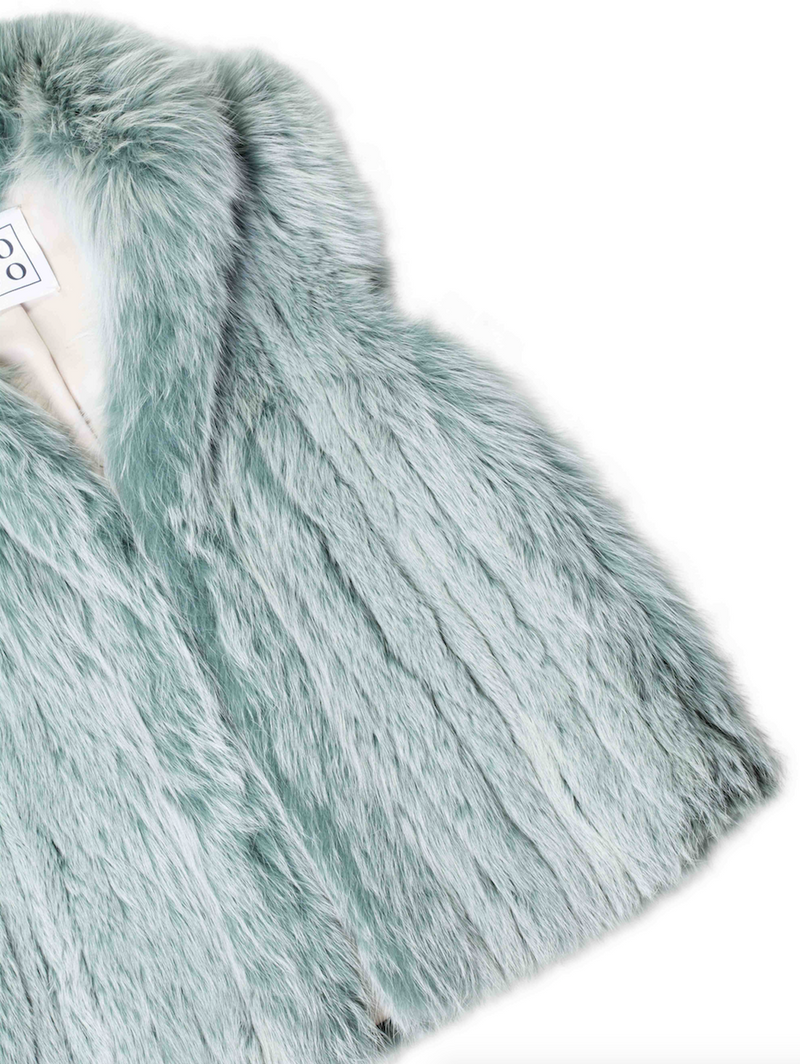 CODO Genuine Finished Fox Vest Green-designer resale
