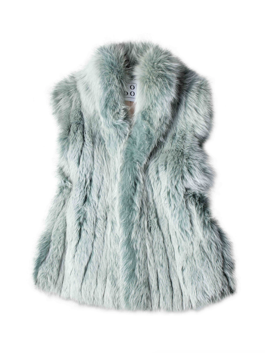 CODO Genuine Finished Fox Vest Green-designer resale