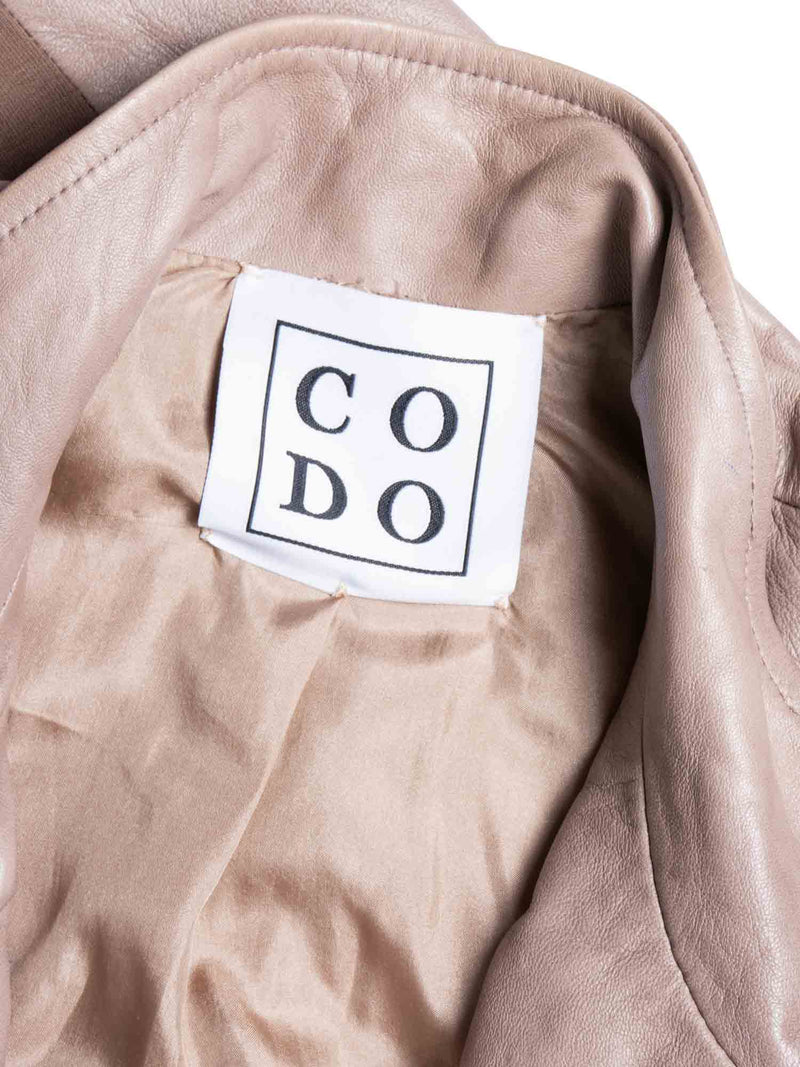 CODO Leather Cropped Bolero Jacket Taupe-designer resale