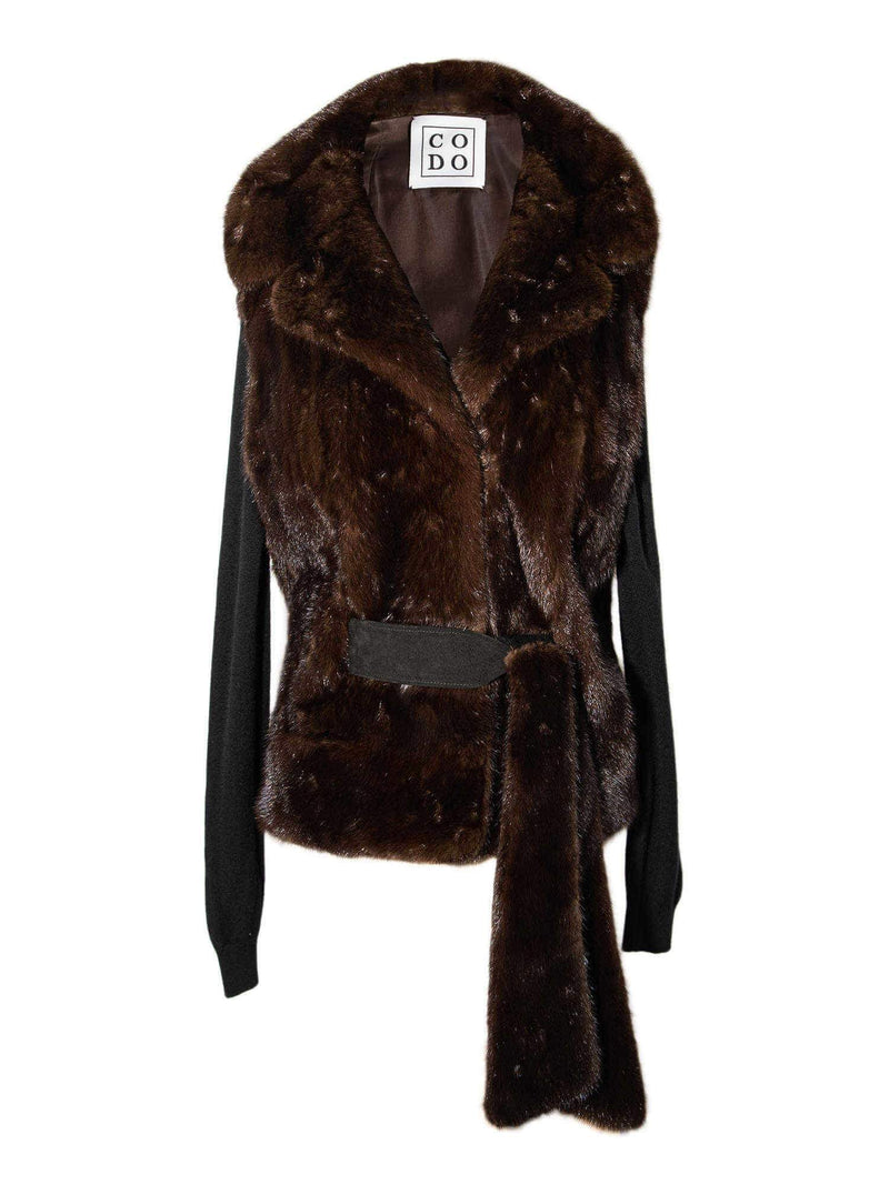 CODO Mink Belted Vest Brown-designer resale