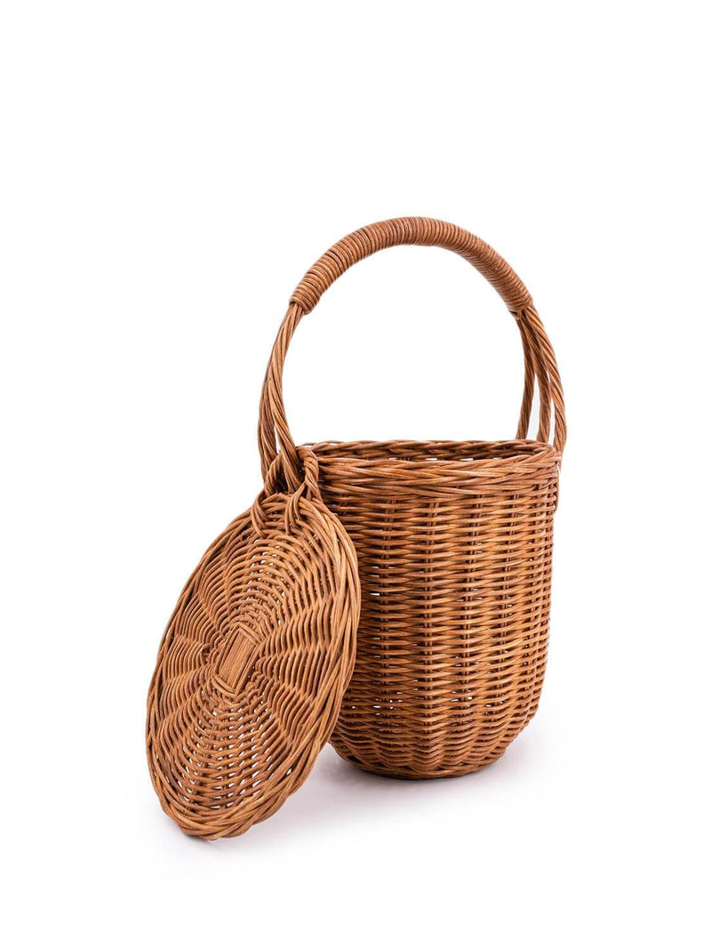 Jane Birkin Wicker Basket Purse With Lid Round Wicker Basket