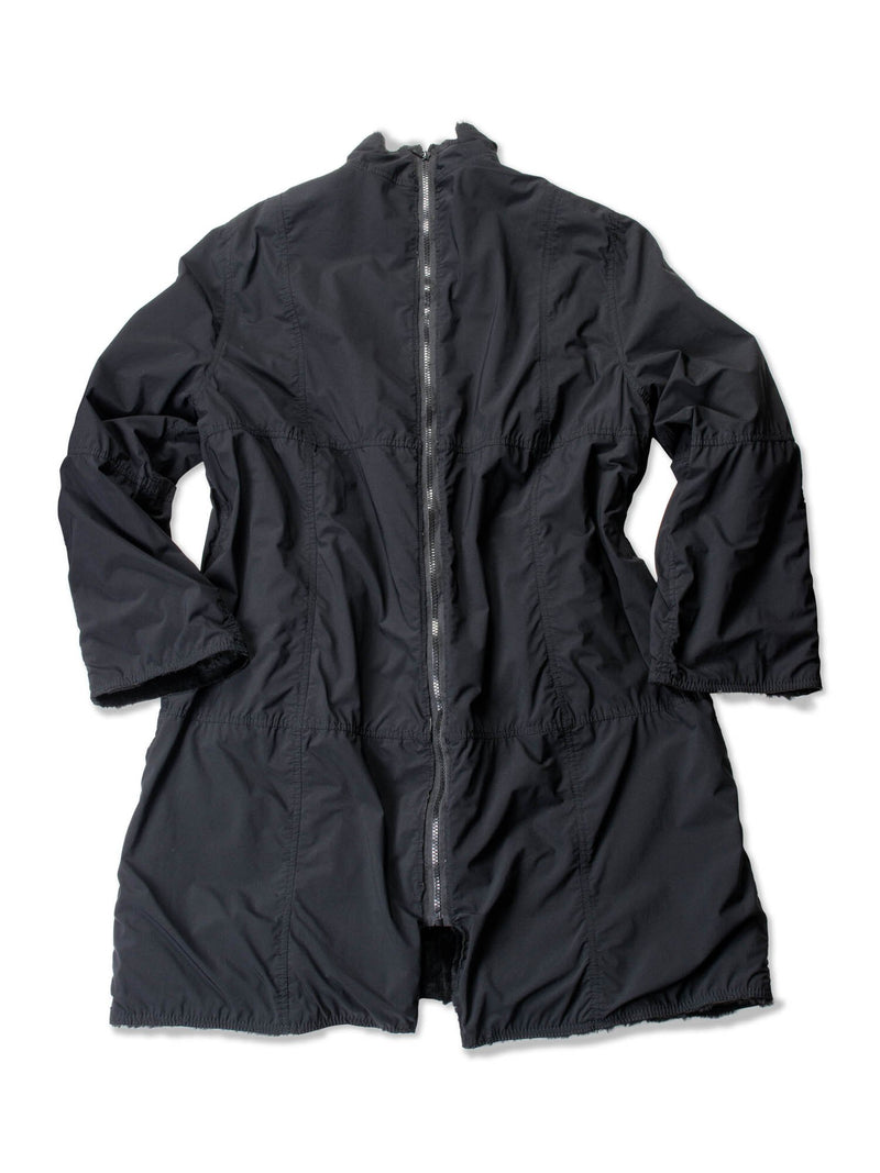 CODO Refashioned Shearling Dress Waterproof Coat Black-designer resale