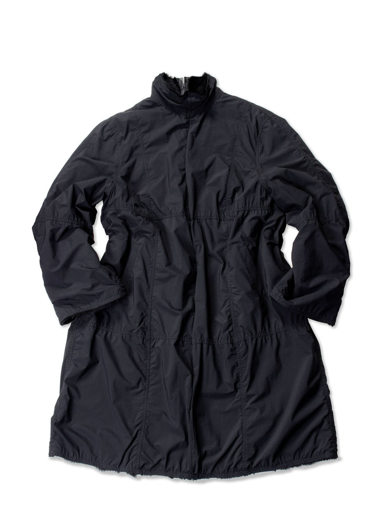 CODO Refashioned Shearling Dress Waterproof Coat Black-designer resale