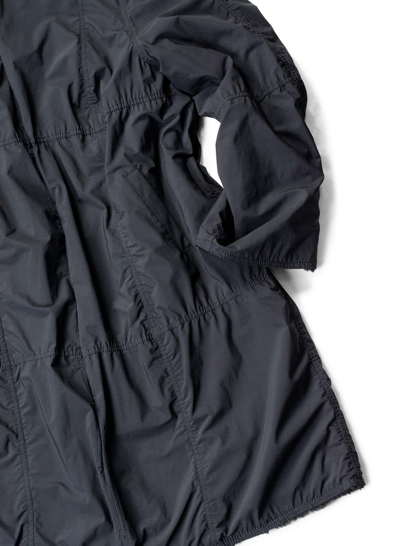 CODO Refashioned Shearling Dress Waterproof Coat Black-designer resale