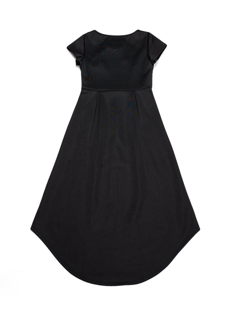 CODO Scuba Midi Asymmetrical Tunic Dress Black-designer resale