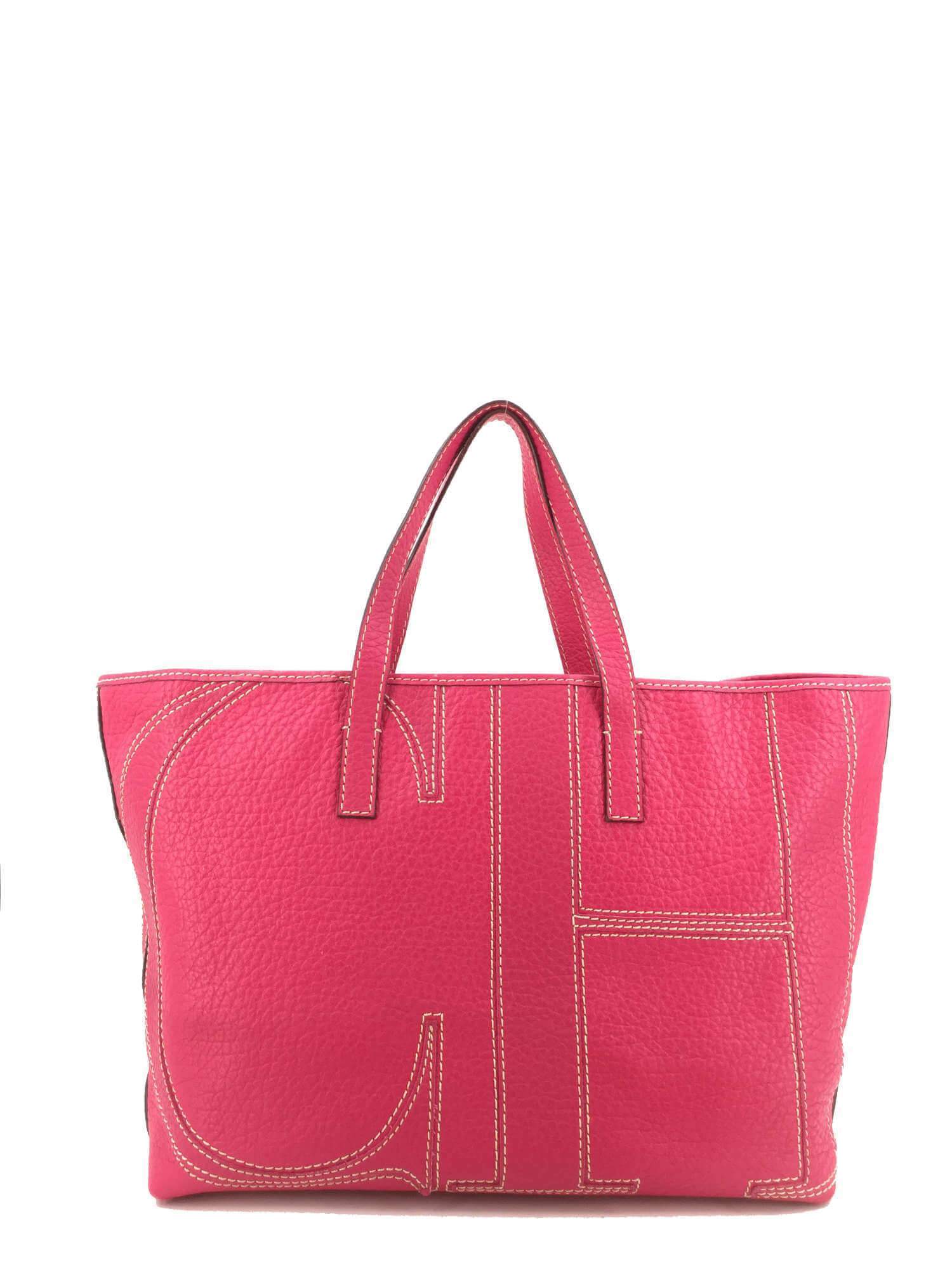 Carolina Herrera Leather Large Tote Pink-designer resale