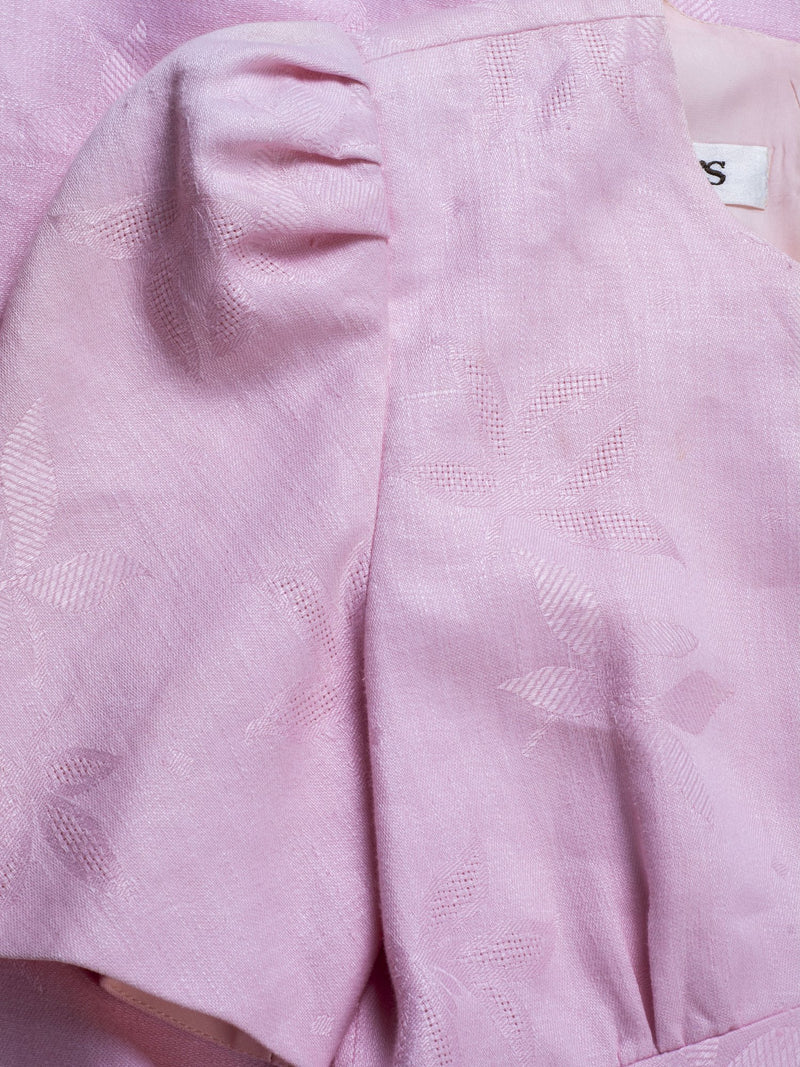 Carolina Herrera Vintage Cotton Fitted Midi Dress Pink-designer resale