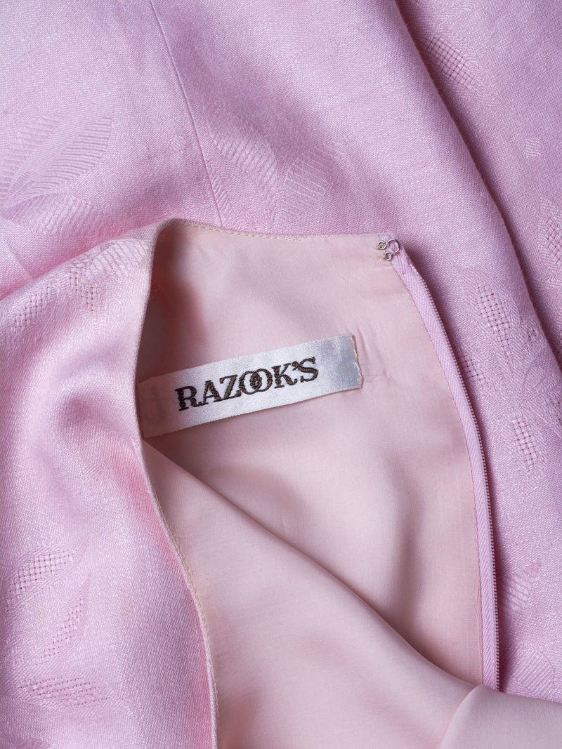 Carolina Herrera Vintage Cotton Fitted Midi Dress Pink-designer resale