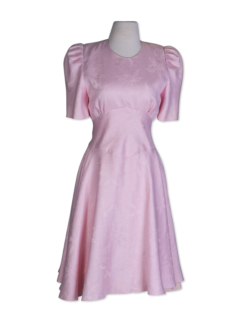 Carolina Herrera Vintage Cotton Fitted Midi Dress Pink-designer resale