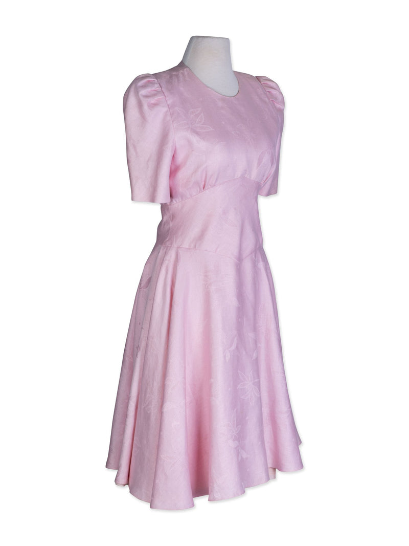 Carolina Herrera Vintage Cotton Fitted Midi Dress Pink-designer resale