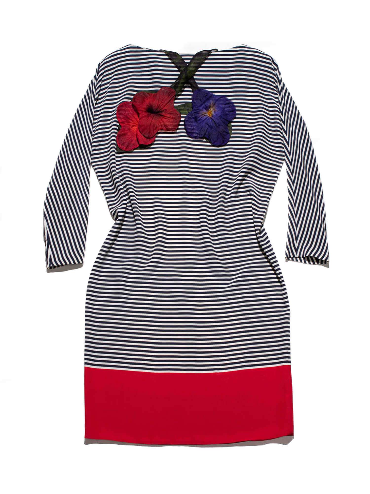 Carolyne Roehm Silk Striped Dress-designer resale
