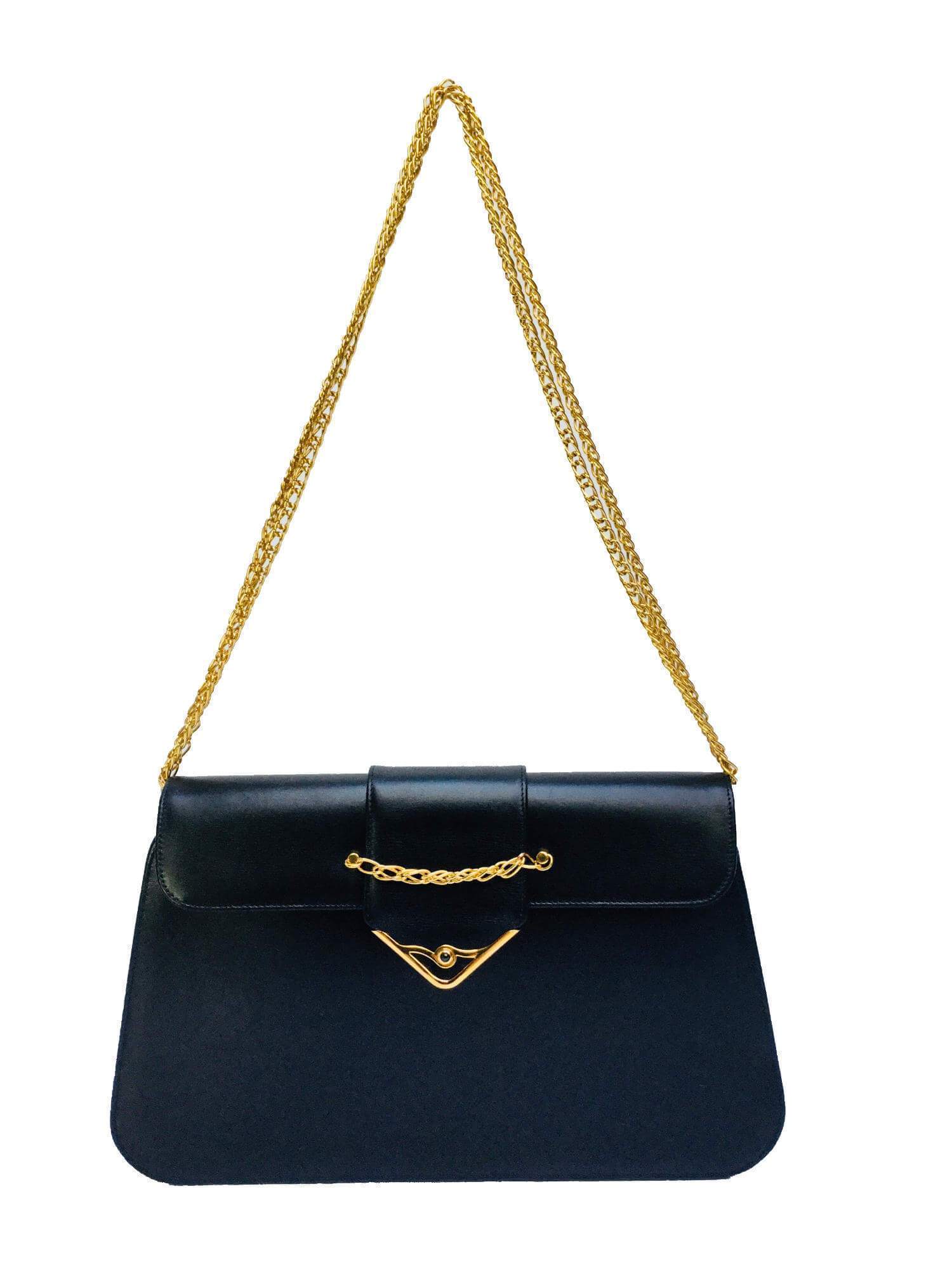 Cartier Leather Flap Messenger Bag Blue-designer resale