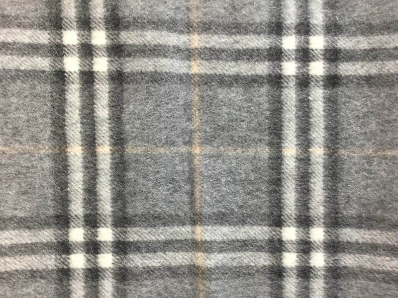 Cashmere Check Scarf Grey-designer resale