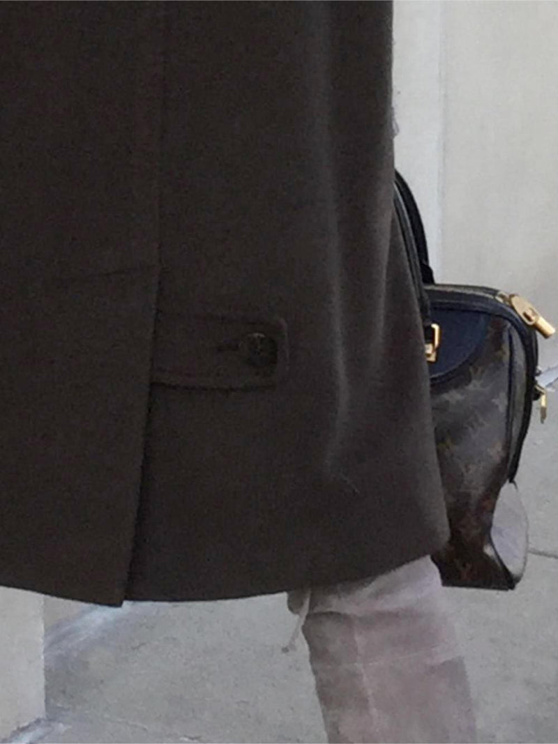 Cashmere Coat in Brown with Fox Collar-designer resale