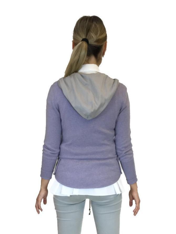 Cashmere Monili Accent Hooded Zip Sweater-designer resale