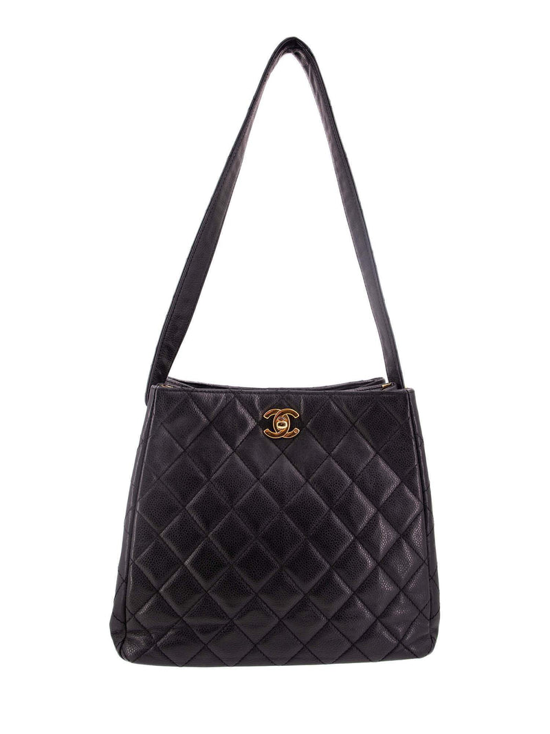 Caviar Leather Hobo Bag Black-designer resale